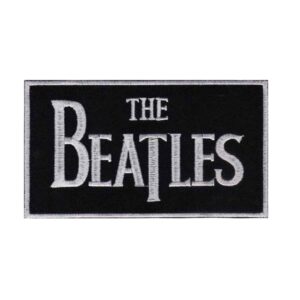 The Beatles Black & Silver Iron-on Patch 6.5cm x 11.5cm